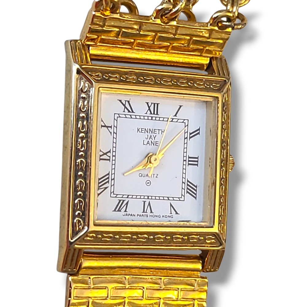 Vintage Kenneth Jay Lane Faux Pearl Multi Strand Bracelet Watch KJL New Battery - Picture 12 of 12